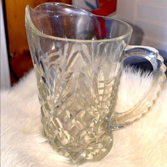 Vintage EAPG 1950s Syup pitcher with quilted diamond, diamond cut pattern - Picture 1 of 6